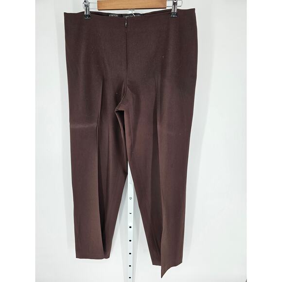 Fabrizio Gianni Women's Slim Leg Brown Stretch High Rise Polyester Pant Size 16 - Picture 1 of 4